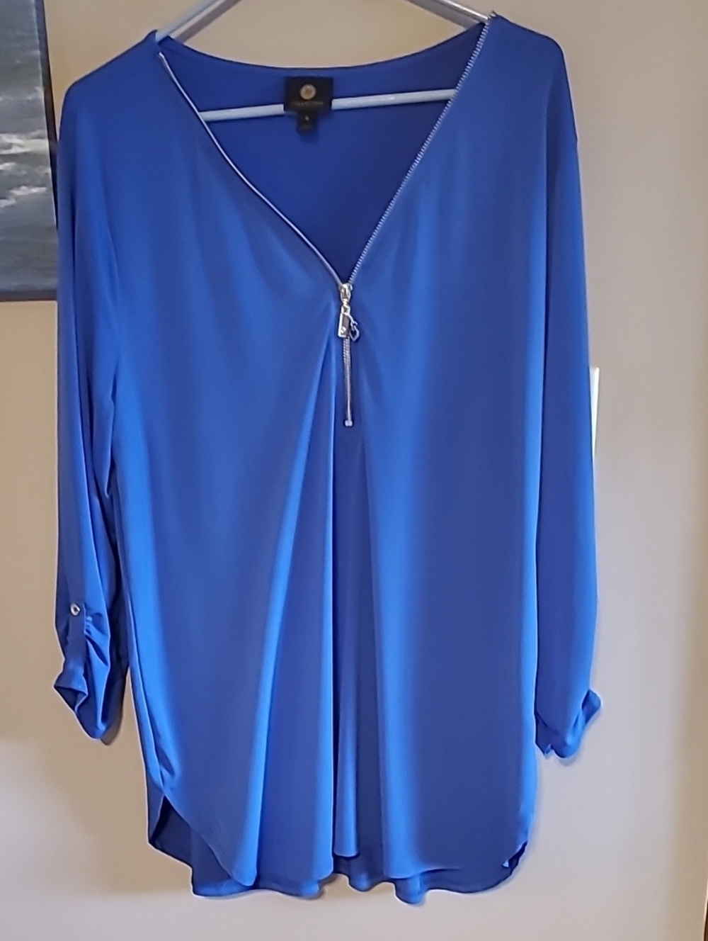 JM Collection Zip Front Tunic XL
